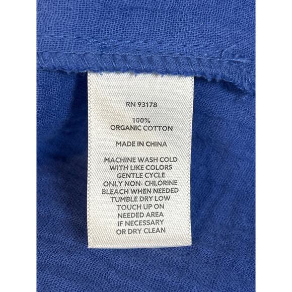 Magaschoni Blue Gauze Organic Cotton Dress/cover up  button down Size Small - Picture 9 of 10